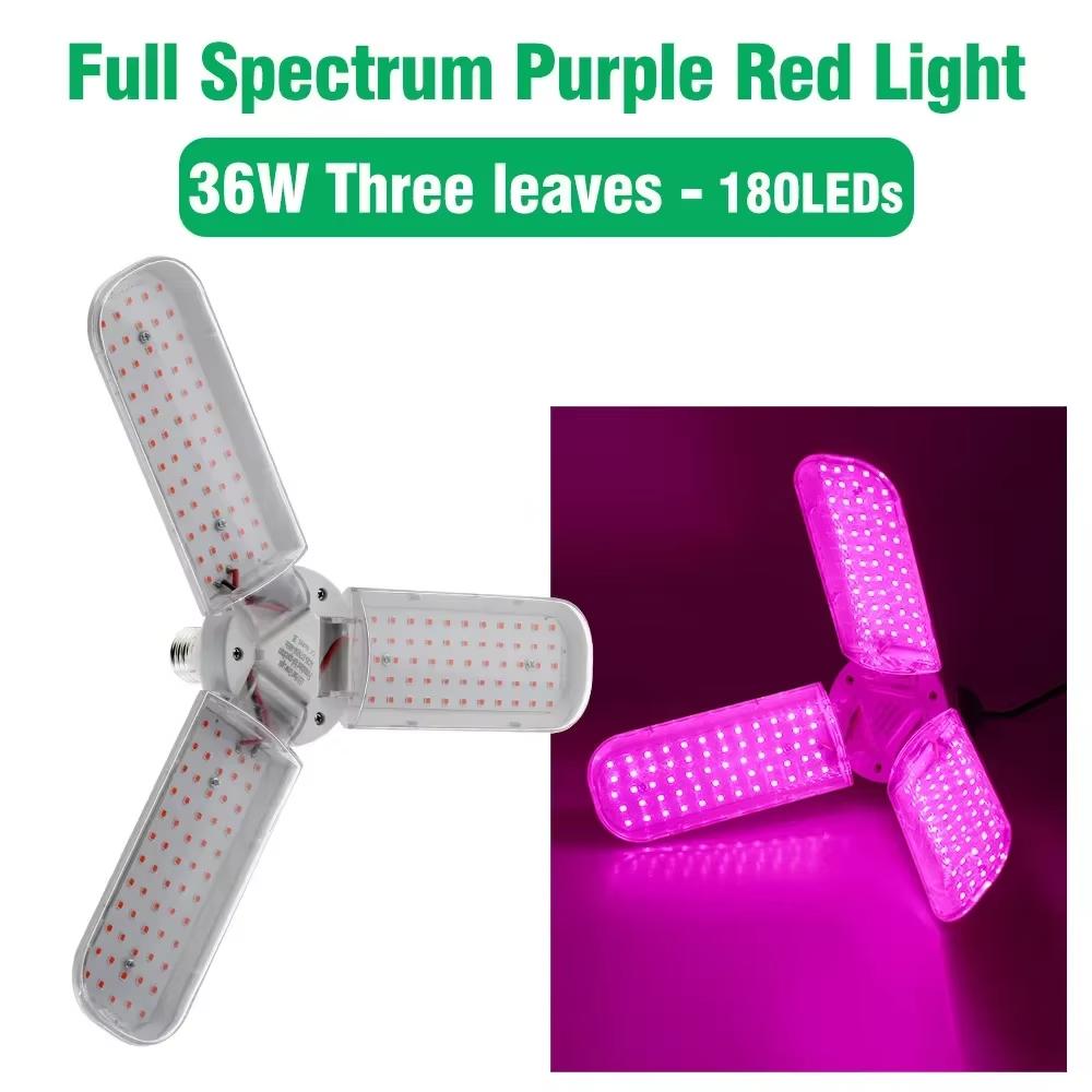 E27 Full Spectrum Grow Light 24W 36W 48W LED Foldable Phyto Lamp SMD 2835 Bulbs Indoor Plants Bloom Flowering Grow Lamp Garden