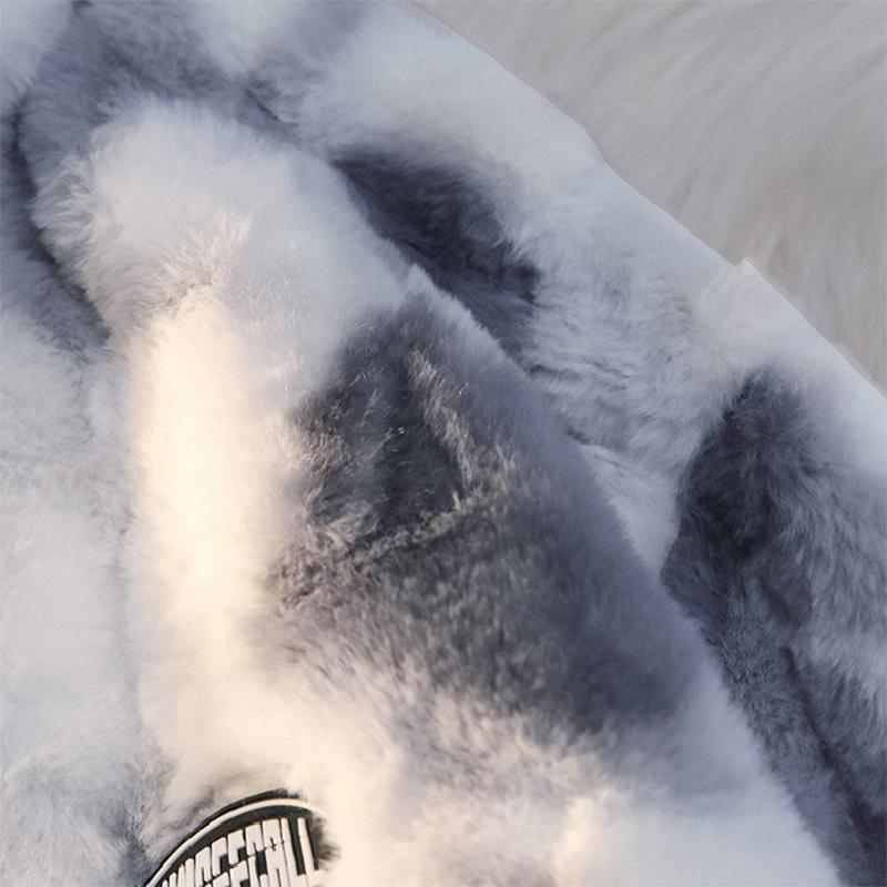 Thick Lambswool Warm Tie-dye Fashionable Loose Jacket for Women