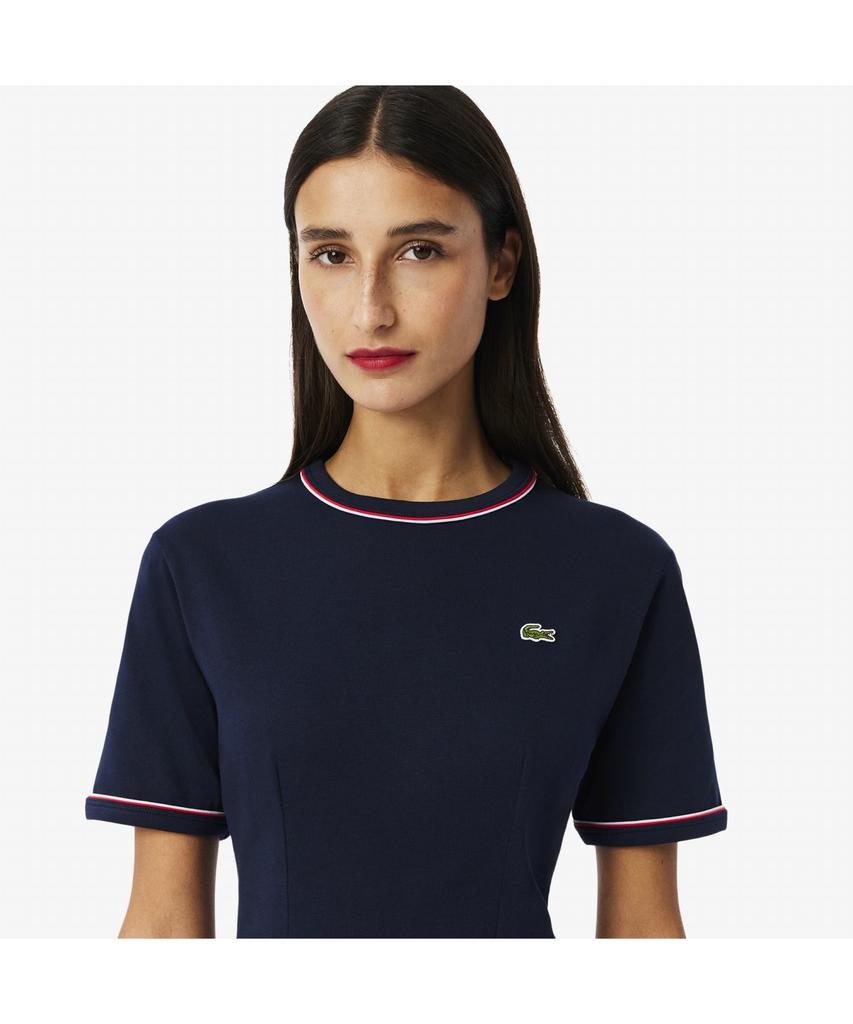 LACOSTE Women'S Essentials Fit 'N Flare T-Shirt Dress Ef9988-55G Gwi