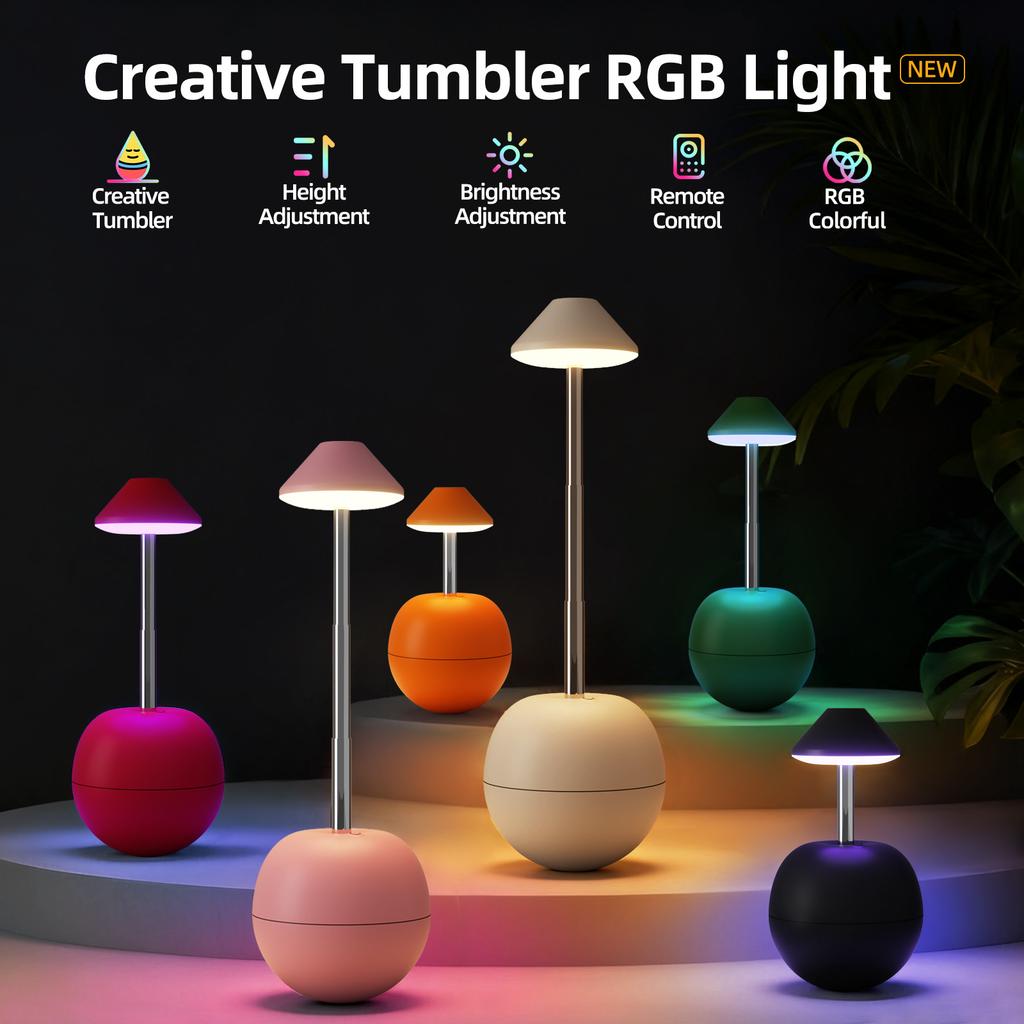led night light rechargeable creative decorative table lamp bedroom desktop remote control bedside atmosphere light