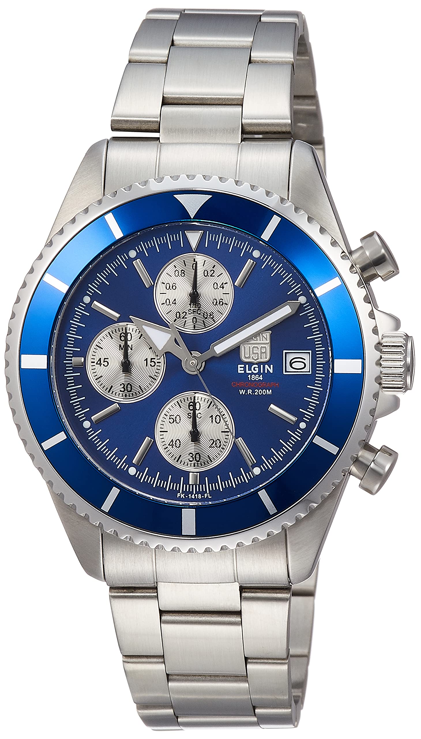 

Часы-хронограф Divers Silver [Elgin] FK1418S-BL мужские