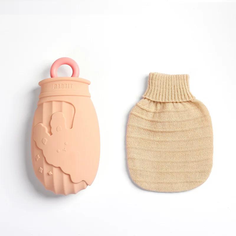 Silicone Hot Water Bottle for Women, Cute Water-Filled Small Size for Students, Warm Water Bag for Warming the Stomach, Christmas Gift for Girlfriend
