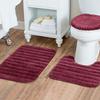 Set 3 pezzi Tappetino da bagno a tinta unita Set Tappeti da bagno con peli soffici Moderno Kit tappetini copriwater rettangolari 50*80 50*40 45*50cm