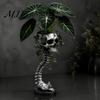 Dark Aesthetic Sculpture Gothic Skull Spine Planter, Resin Skeleton Planter Pot, Horror Halloween Indoor Outdoor Statue Flower Vase, Spooky Home Decor