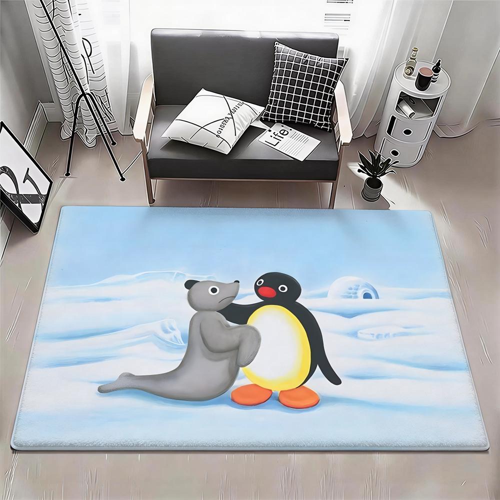 Animal P Penguin Floor Mat Eco Flannel Doormat Non Slip Odorless Indoor Floor Rug Soft Short Plush Home Mat