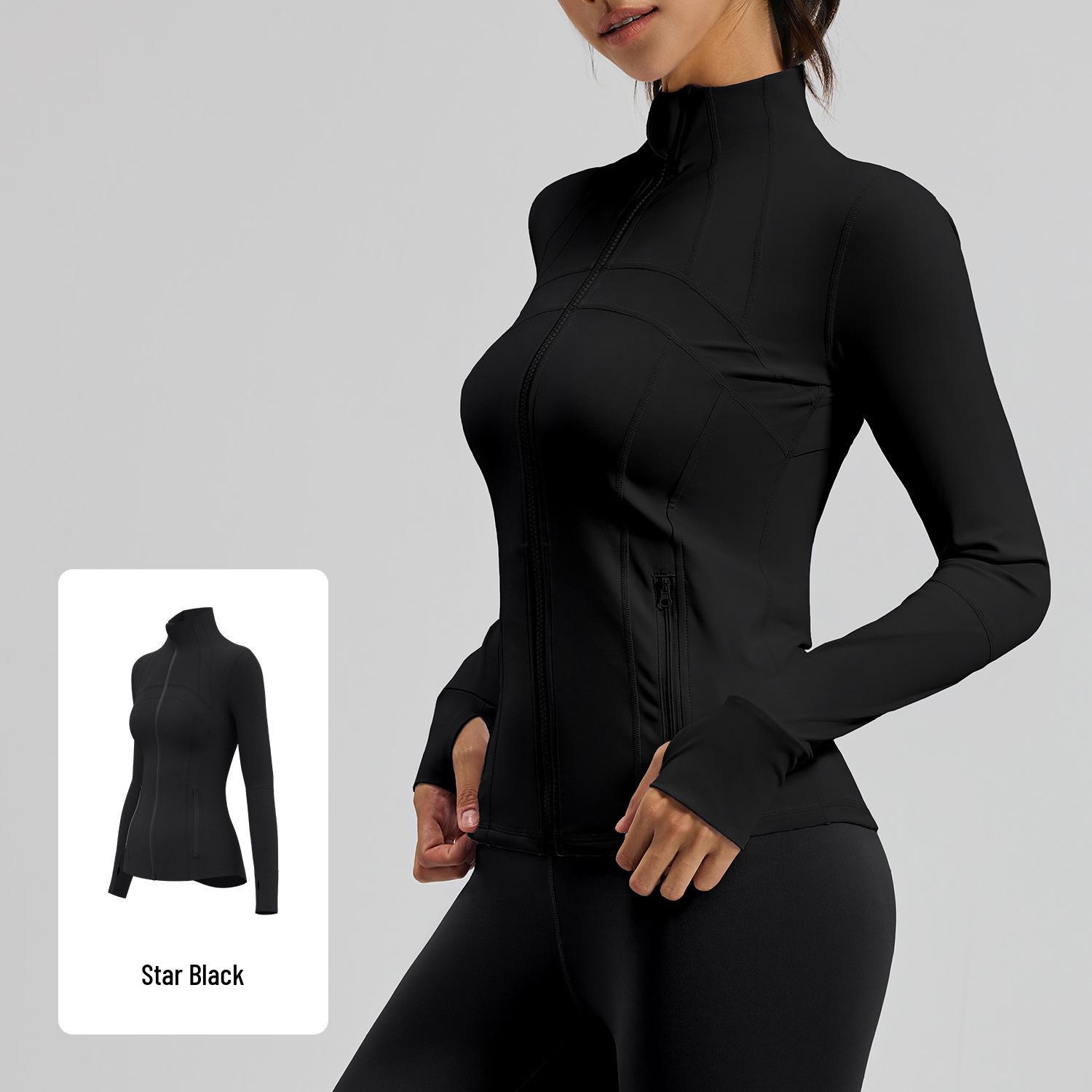 Женский дышащий эластичный карманный топ с длинным рукавом Yini для бега, спорта, йоги Medium