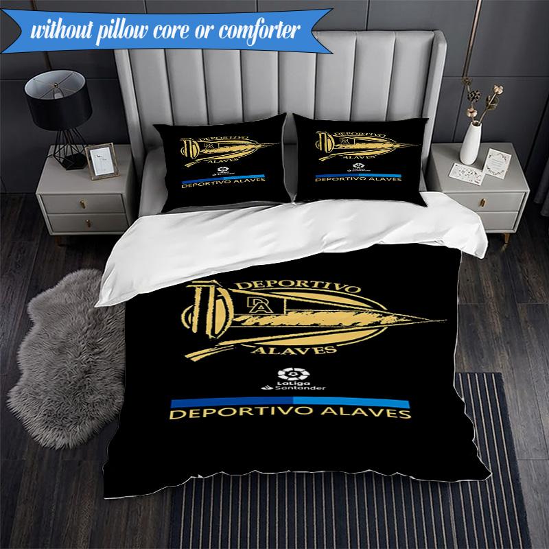 3PCS Deportivo FC Printed Soft Bedding Set,Including 1pc Duvet Cover And 2pcs Pillowcases Perfect for Bedroom, Dormitory, Fan Gift
