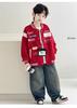 Boys' outerwear Spring and Autumn 2026 New Style Big Boys' Spring and Autumn Sportswear Children's Handsome Red Baseball Jacket