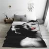 Marilyn Monroe Tepper Flanell Tekstil Dekor Pustende Supervarme Kastetepper for Sengetøy Sofa Plysj Tynt Dyne