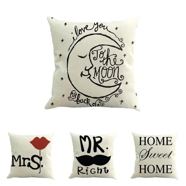 Luxurious Romantic Retro Words Quotes Throw Cushion Cover Pillow Case For Sophisticated Home Decor