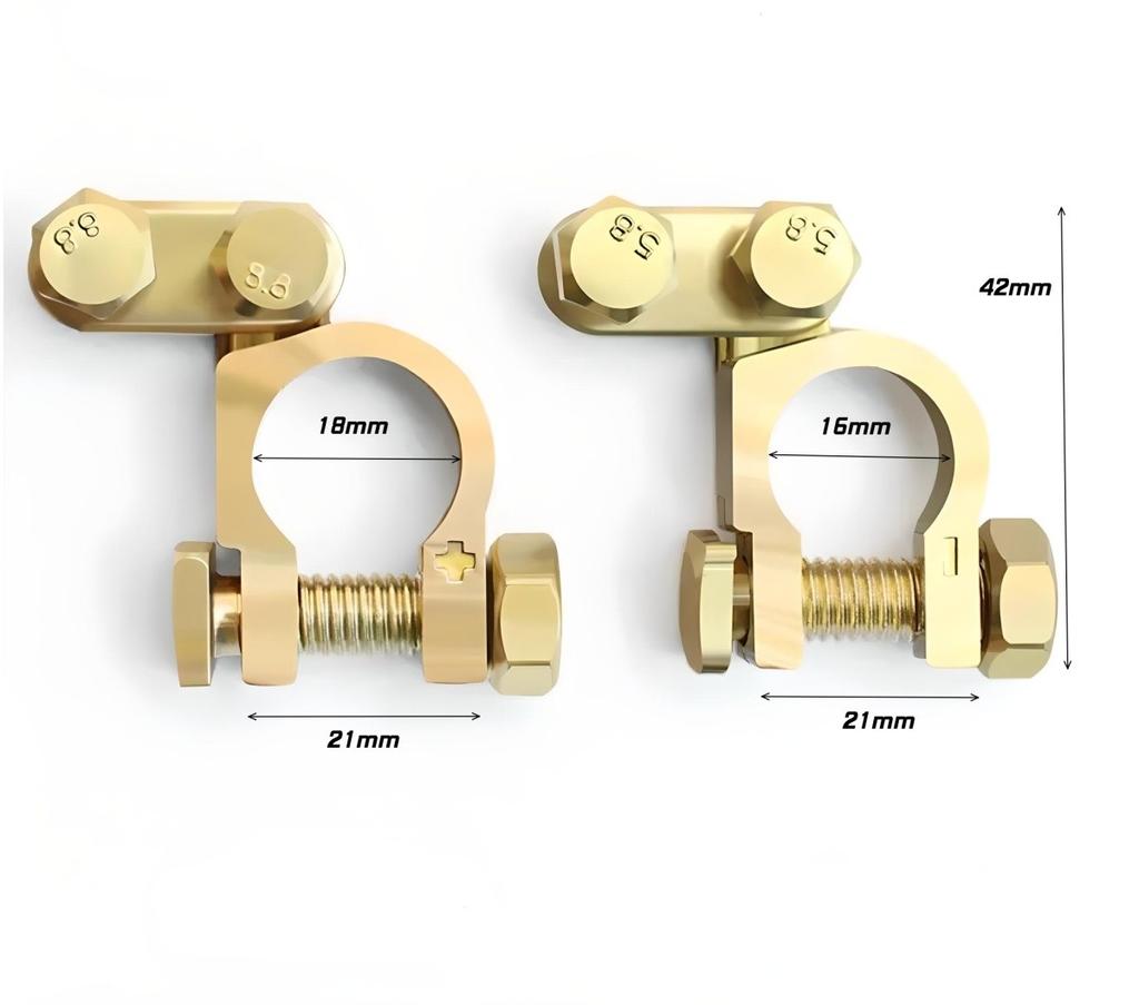 Brass Battery Terminals 6V, 12V, 24V - Set Off-Road