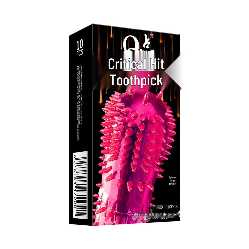 Q-point Critical Fangs Delay Condoms - Jumbo Size, Long-lasting, Adult Couple Sexual Health