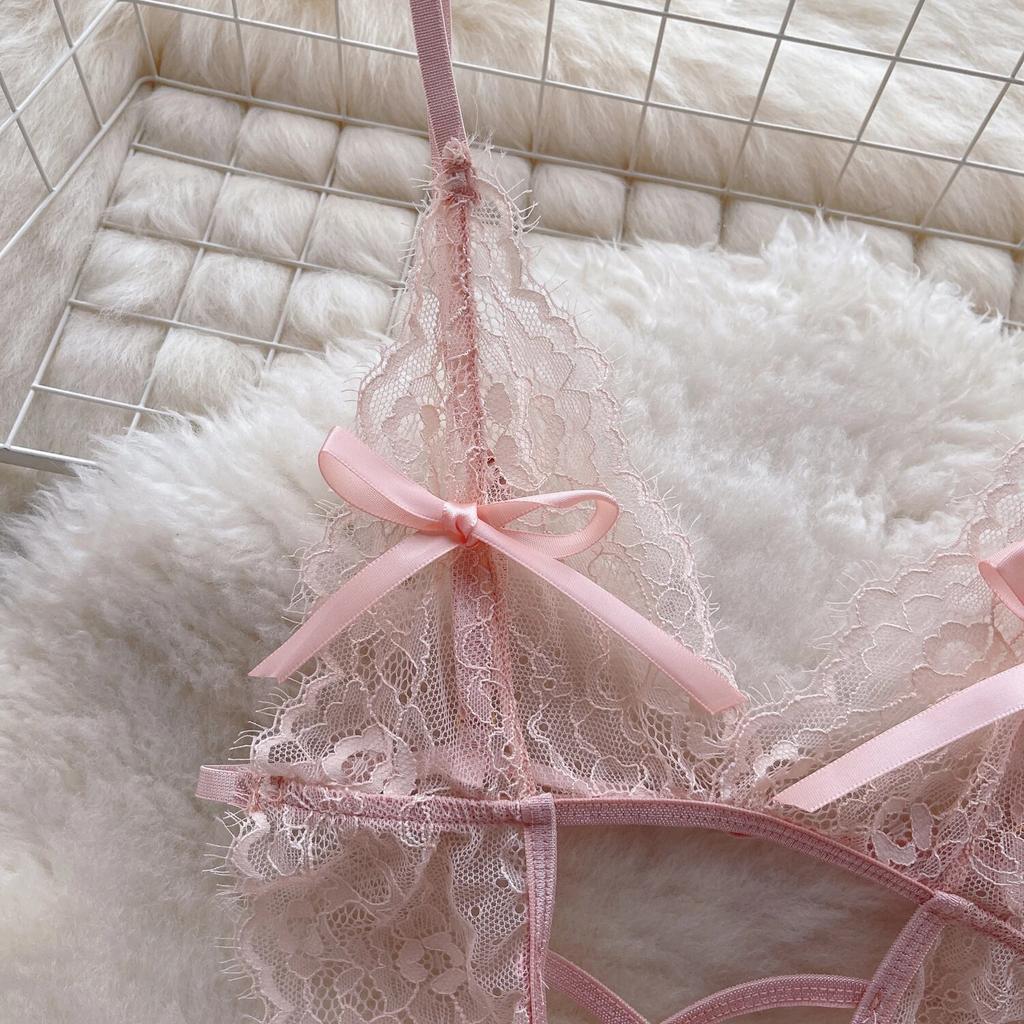 Mesh Sexy Lace Camis Nightwear Rompers Women Solid Hollow Out Open Crotch Lingerie Playsuits Female Backless Sheer Sensual Slim Bodysuits 2024