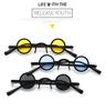 Vintage Rock Punk Man Sunglasses Classic Small Round Sunglasses Women Wide Bridge Metal Frame Black Lens Eyewear Driving 2023