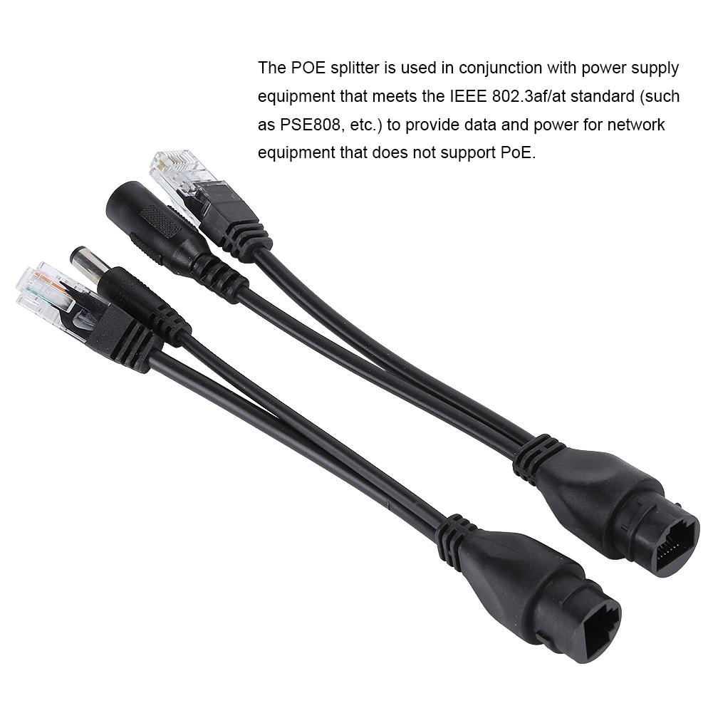 POE Adapter Cable NonStandard Waterproof Injector Splitter 12V(White )