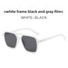 Uv400 Retro Double Bar Square Sunglasses With Gray Lenses For Outdoor Sports