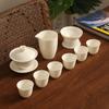 White Porcelain Kung Fu Tea Set with Luohan Cups