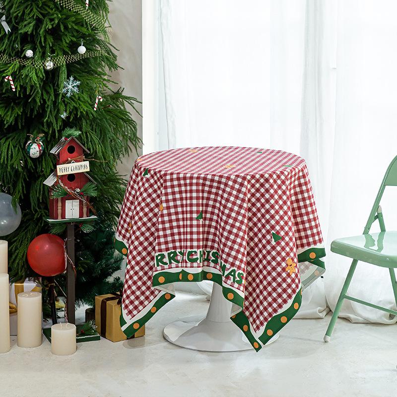 Novoroční dárek Vánoční série Vodotěsný Běžný ubrus na stůl Zesílený Obdélníkový Ubrus na jídelní stůl Ubrus na konferenční stolek