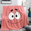 Patrick Star Printed Flannel Blanket, Soft Throw for Bedroom Sofa, Washable, Christmas Present, Great Gift.