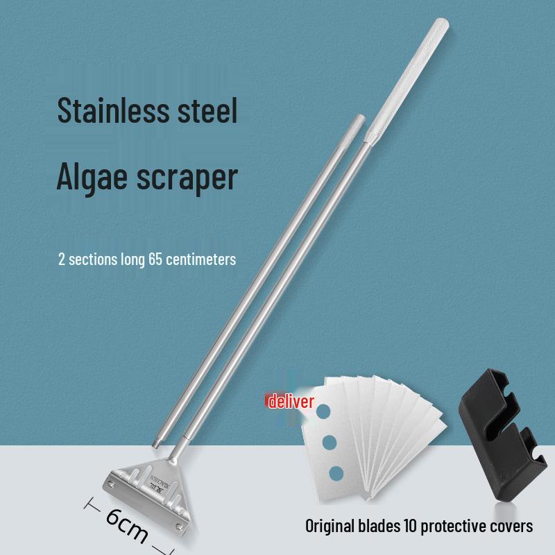 Aquatic Plant Tank Cleaning Set: Algae Scraper, Seaweed Remover, Moss Knife, No Dead Angle Brush Tool.