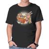 Unisex Crew Neck T-Shirt Kitty Ramen Graphic Short Sleeve Casual Tee