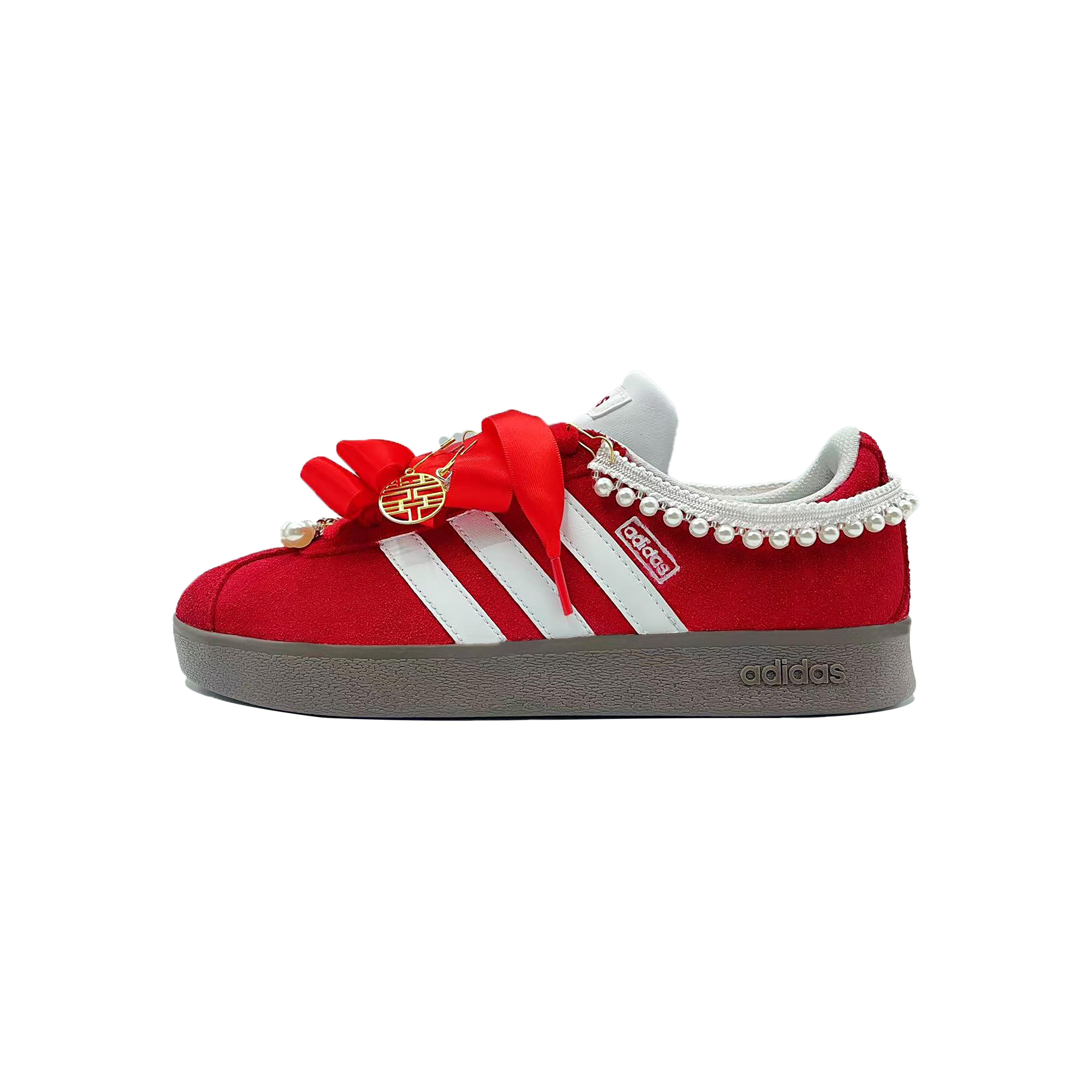 

Adidas Neo VL Court 2.0 Xiyue, Chinese Style Vintage Style Lightweight Low top Skateboard Shoes Women s Red White Gold HQ1802(Team1230- ) 35⅔