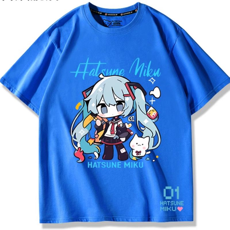 Second Dimension Anime Hatsune Miku Fashion Trend New Cotton Top Short Sleeve T-shirt Unisex