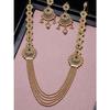 Gold Plated Necklace Kundan Studded Multistring Necklace Set For Women