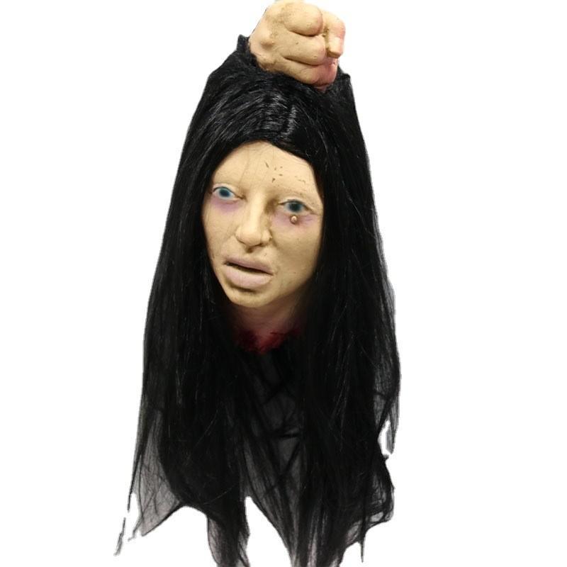 Halloween Haunted House Scene Decor Latex Filled Head Prop For Party And Bar Setup