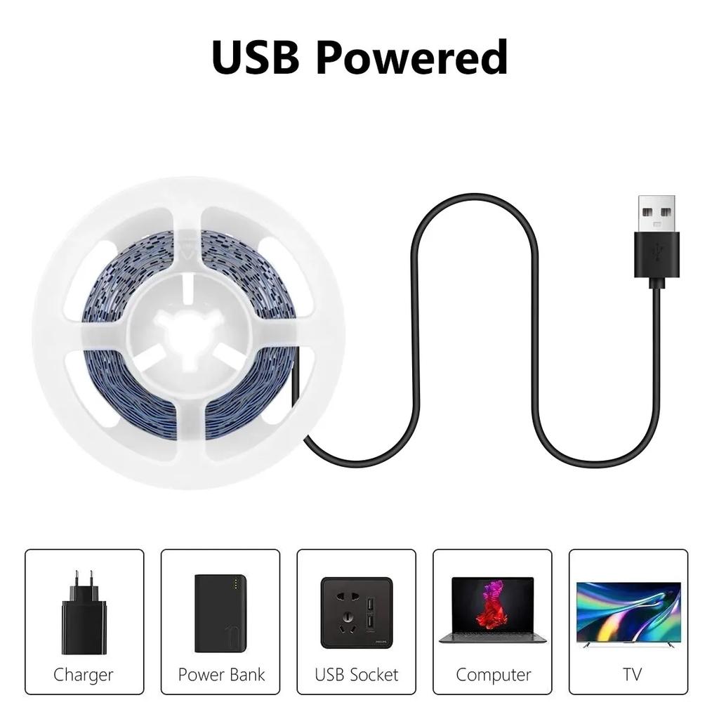 DC 5V USB LED Strips 2835 White Warm White LED Strip Light TV Background Lighting Tape Home Decor Lamp 1- 5m LED String Light