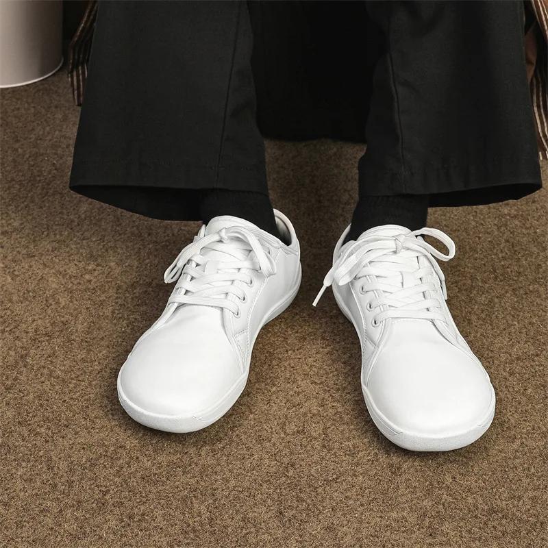 Unisex Wide Barefoot Shoes High Quality Soft Leather Casual Shoe Fashion Men Women Sneakers Hot Sale Brand Men Shoes Plus Size48