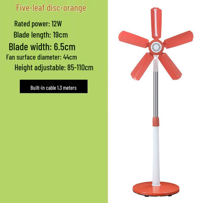 Quiet Mini Five-Blade Floor Fan for Home, Dorm, and Office