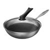 Kangbach 32cm Wok aus 304 Edelstahl mit Wabenmuster