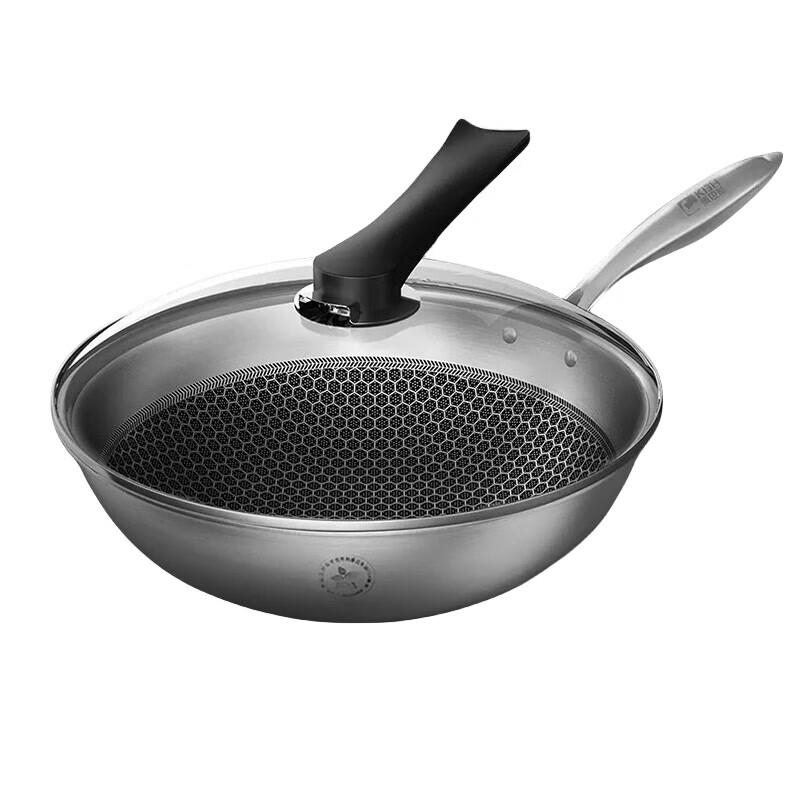 Kangbach 32cm 304 Stainless Steel Honeycomb Wok