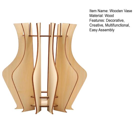 Easy Assembly Puzzle Vessel Wooden Flower Vase, Arrangement Display Stand for Placing Flowers & Artistic Floral Base Artificial Flowers, Suitable