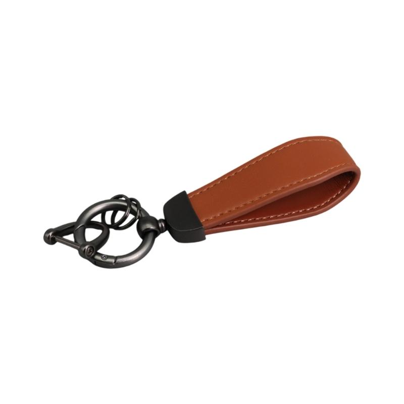 

Elegant Leather Keychain Set Fashion Accessory Sturdy Materials Portable Designs Convenient for Trendy Men Women кавовий