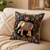 Floral Print Elephant Cushion Cover Vintage Pattern Throw Pillow Cover  Sofa Decoration