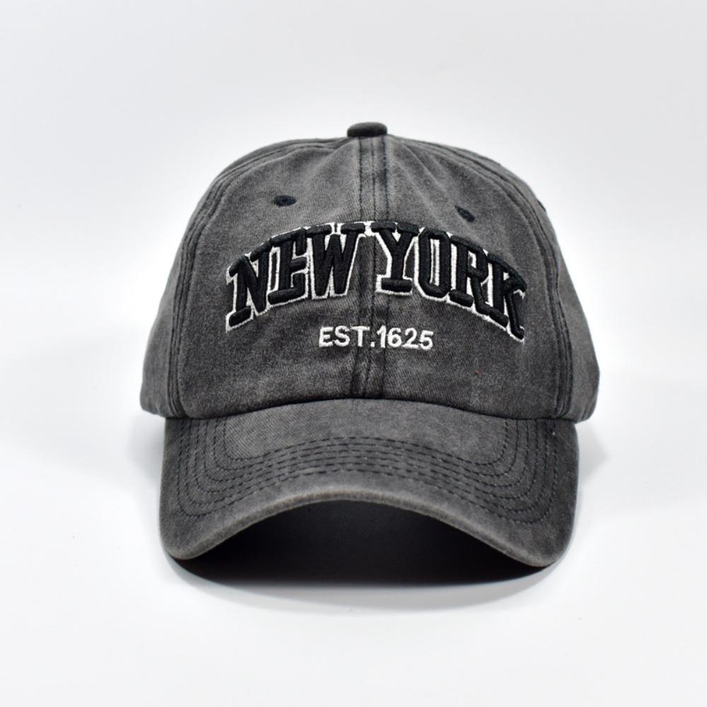 Adjustable Sport Duck Tongue Cap Washable Letter Embroidery Sun Hats New York Baseball Cap  Summer