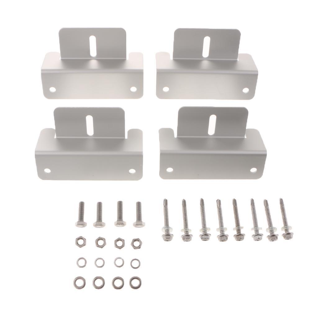 4 Piece Solar Panel Z Type Aluminum Mounting Bracket Holder for Roof RV Boat