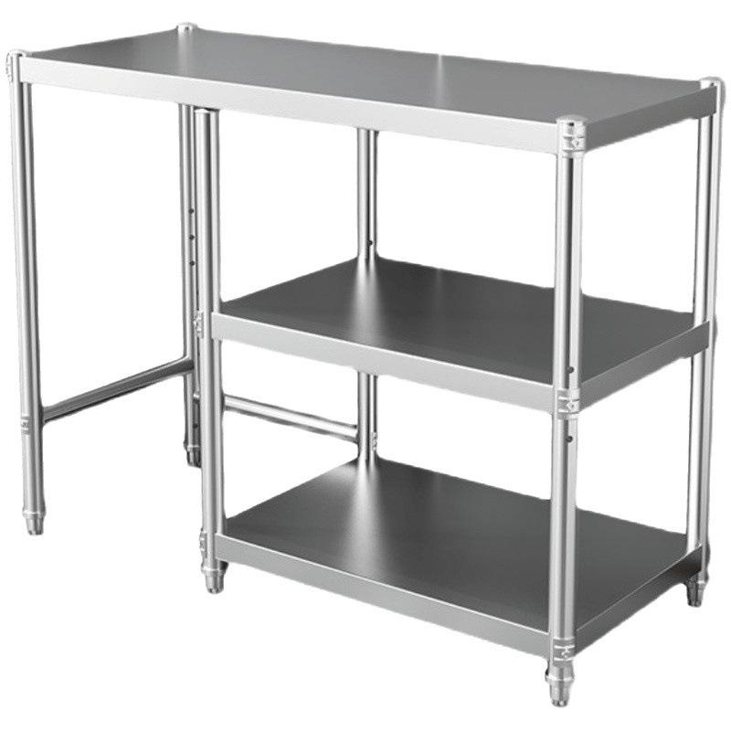 Stainless Steel Three-Tier Kitchen Storage Rack for Gas Cylinder, Stove, and Chopping Board