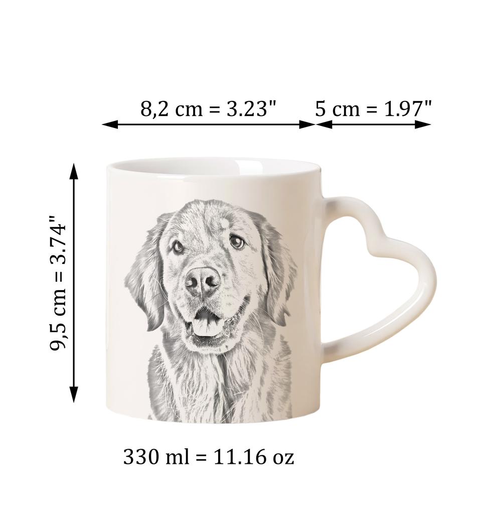 Golden Retriever - cup with a dog, adorable cup with a heart-shaped handle, universal gift from the Art-Dog brand