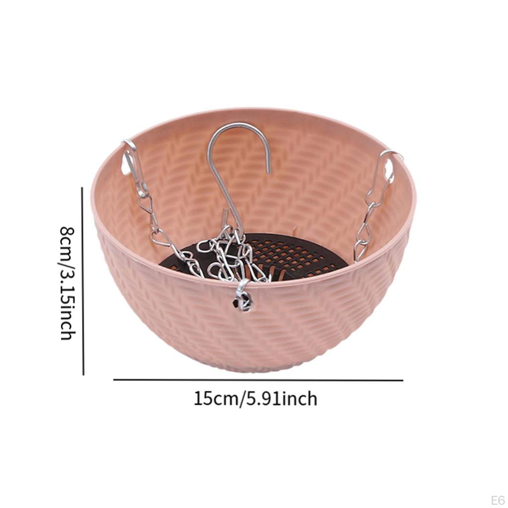 Hanging Basket Plant Pot Flower Bowl with Built-in Water Reservoir And