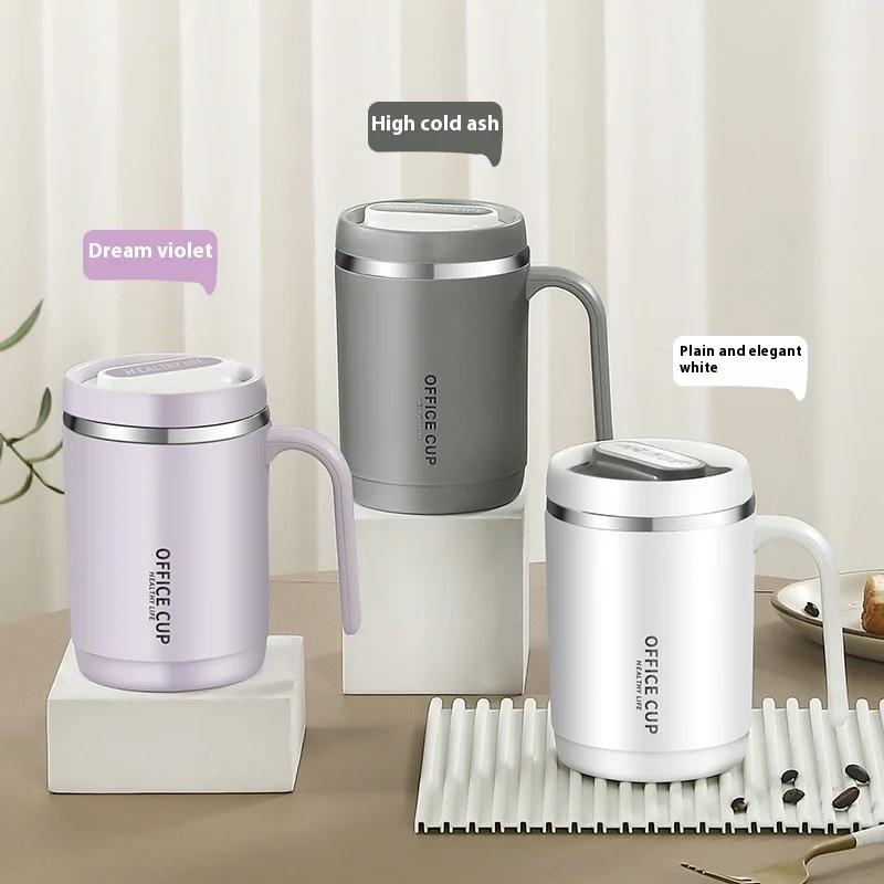 304 Stainless Steel Coffee Mugs with Handle Portable Heat-resistant Creative PP Liner Drinking Water Milk Tea Cup Gift Drinkware