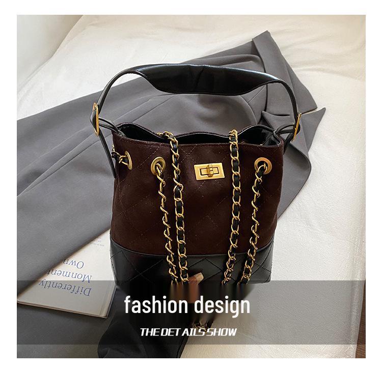 Women's Argyle Patchwork Retro Handbag with Chain Strap - 2025 Collection