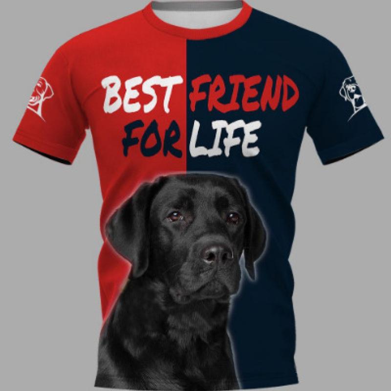 Reduceri de primăvară fierbinte de vară europeni și americani tricou bărbați modă creativă câine animal imprimeu digital 3D gât rotund scurt S