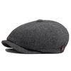Herringbone Newsboy Caps Men Autumn Winter Vintage Berets Casual Flat Hats Fashion Retro Man Cap For 55-59cm Head Circum Ference