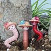 3PCS/SET Resin Earthworm Flowerpot Decoration Realistic Earthworm Ornaments  Succulent Plants