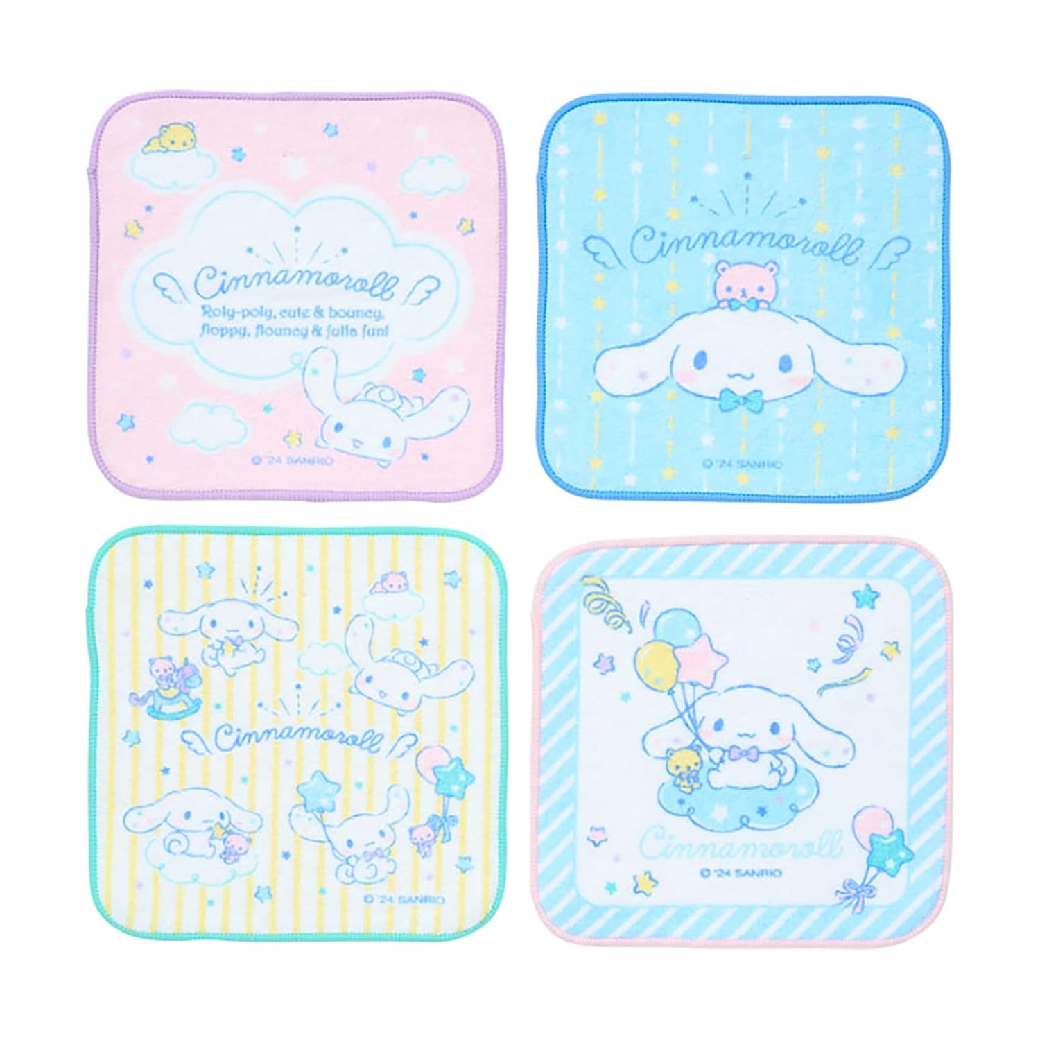 Sanrio Petit Towel 4-Piece Set Cinnamoroll Kids Antibacterial Processing Name Space Included 249955