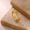 Gold Color Flower Rings For Women Aesthetic Geometry Stainless Steel Star Anillos Party Wedding Jewelry Elegant Gift Christmas
