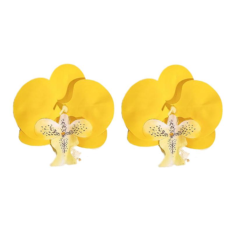 2PCS Three-Dimensional Flower Gifts Jewelry Natural Simulated Flower Party Wear Flower Shape Accessories Earrings Fashion 9cm